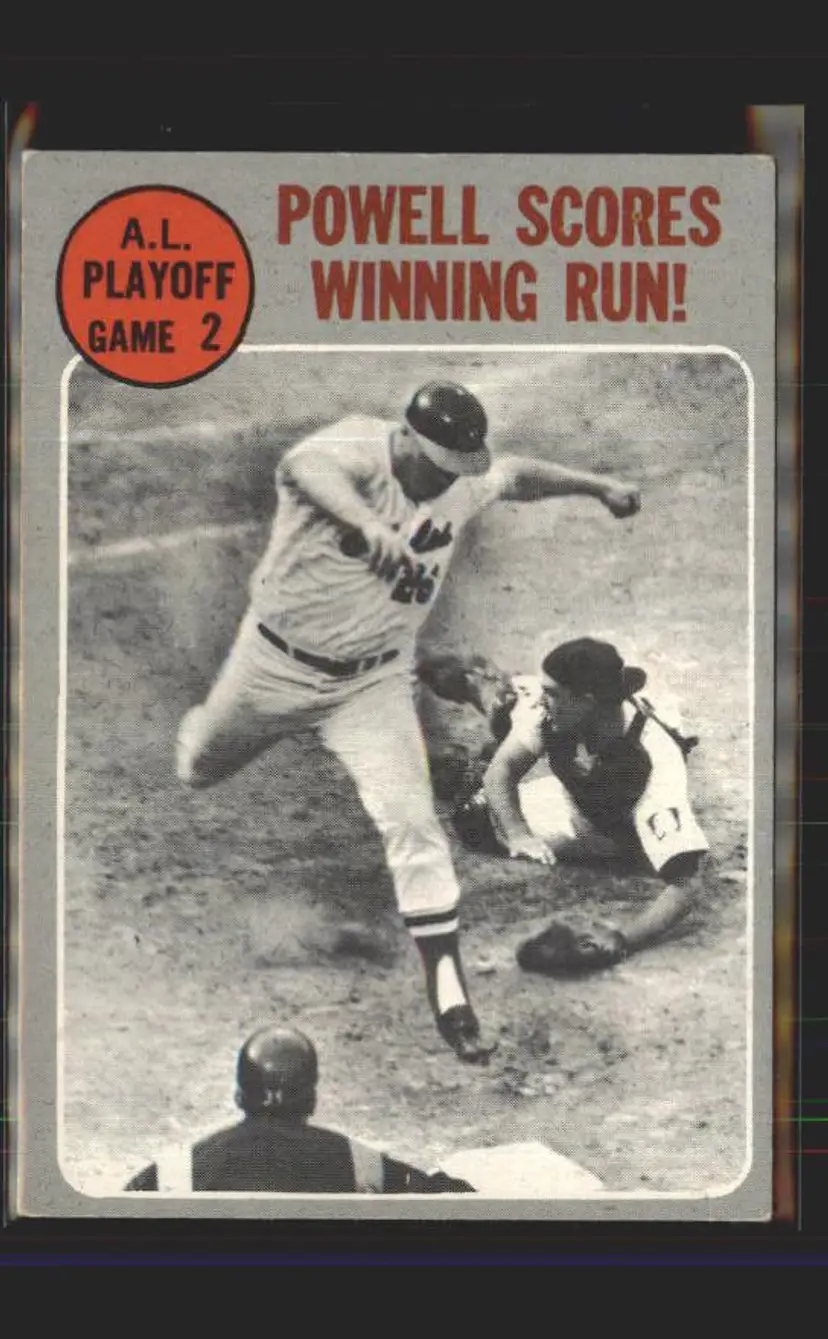 A.L Playoff Game 2 - Powell Scores Winning Run! ALCS 1970 Topps #200 - () - Baltimore Orioles