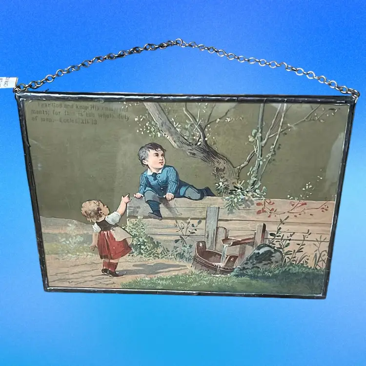 06. Framed Ready To Hang Vintage Postcard Titled Spring Sprung.