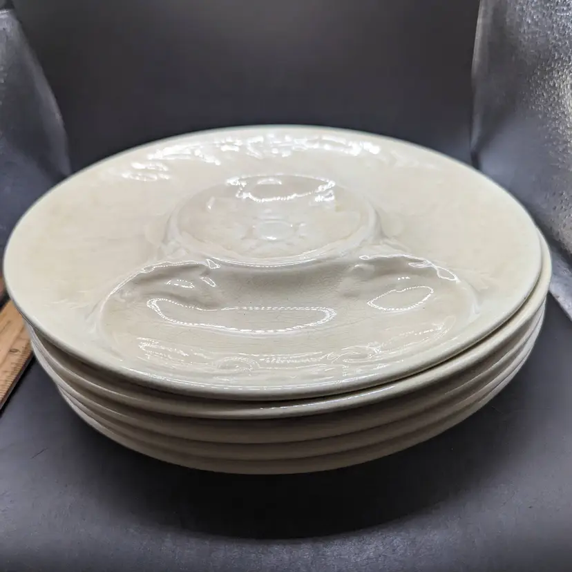 Vintage Alfred Meakin Majolica Artichoke Dip Plate Van Dyke Ware Pre-owned