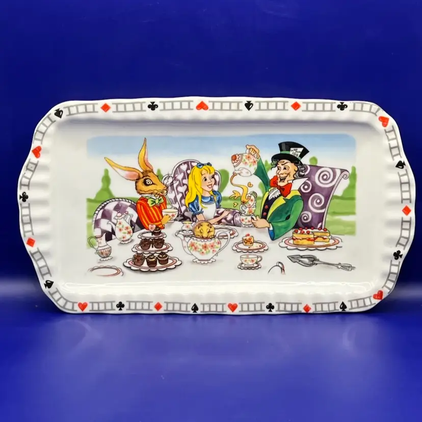 Paul Cardew Alice in Wonderland Rectangle Plate Tray 150th Anniversary Edition