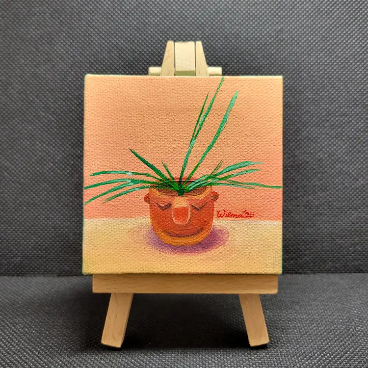 Painting – "Hoya spartioides in Moodie Pot, Aloe Frost"