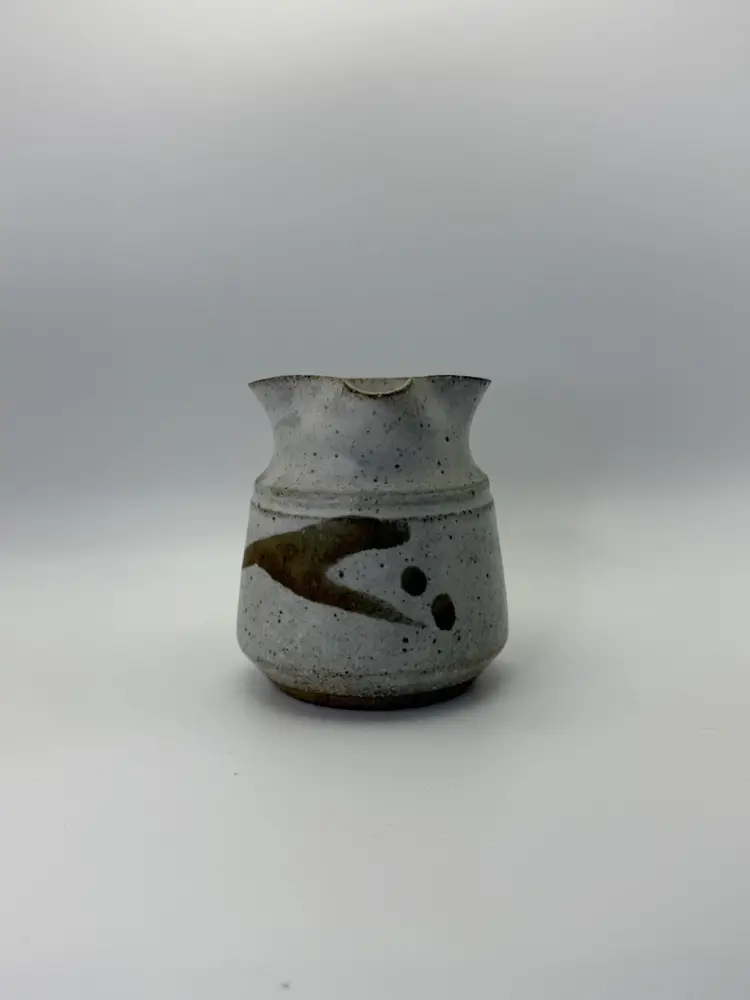 Studio Pottery Salt Glaze Creamer With Decorative Handel