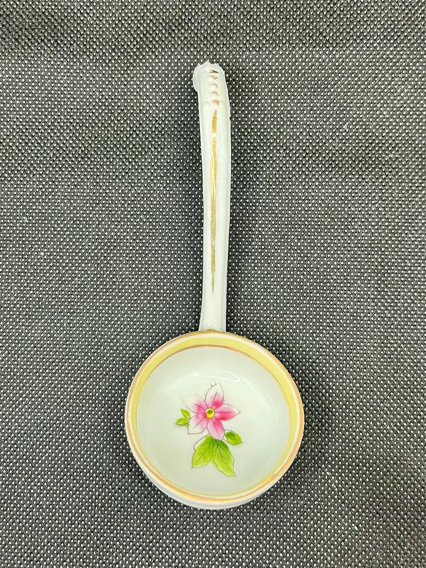 Antique Hand Painted Nippon Porcelain Mayonnaise Ladle Spoon
