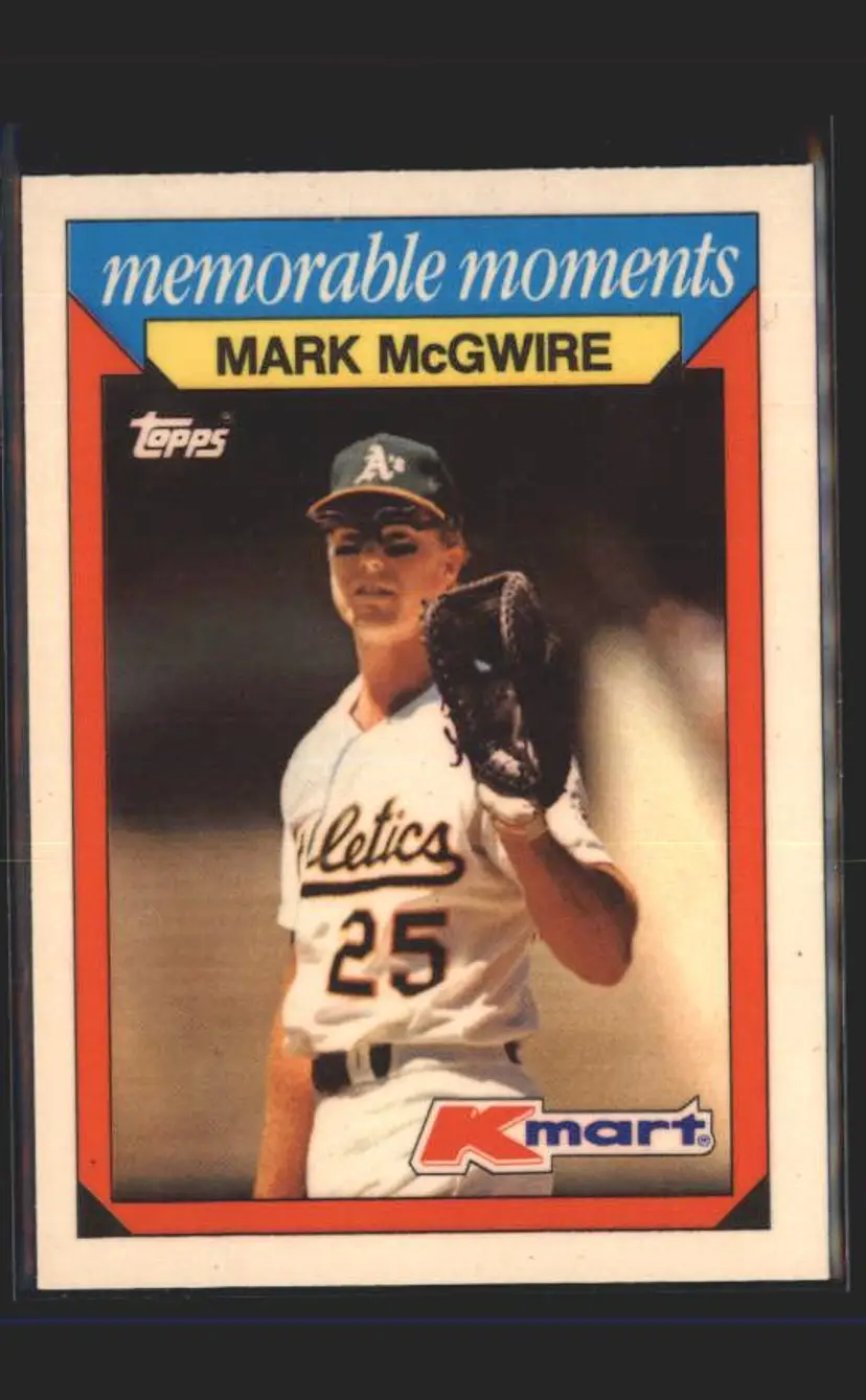 1988 Topps Kmart Memorable Moments #16 Mark McGwire - (137) - Oakland Athletics