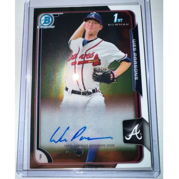 Atlanta Braves Auto and Logofractor 3 Card Lot
