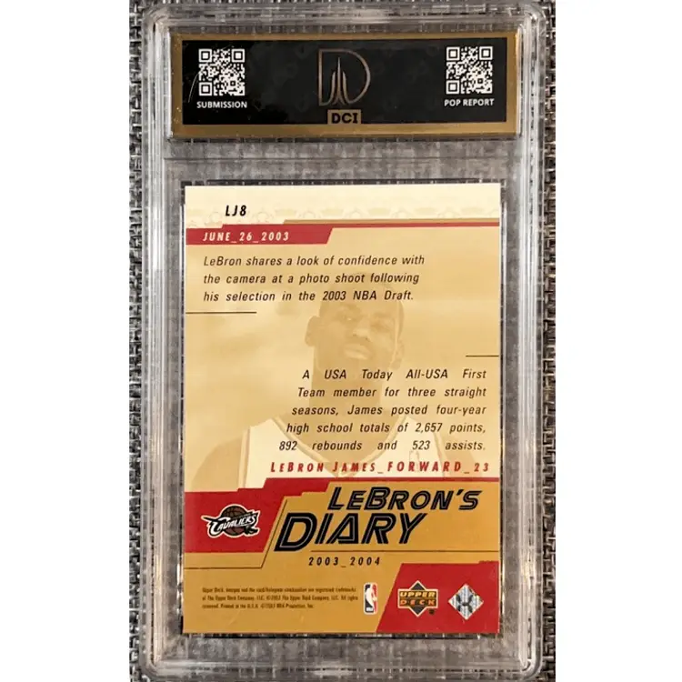 2003 Upper Deck LeBron's Diary LeBron James Rookie RC #LJ8 DCI 9 MINT