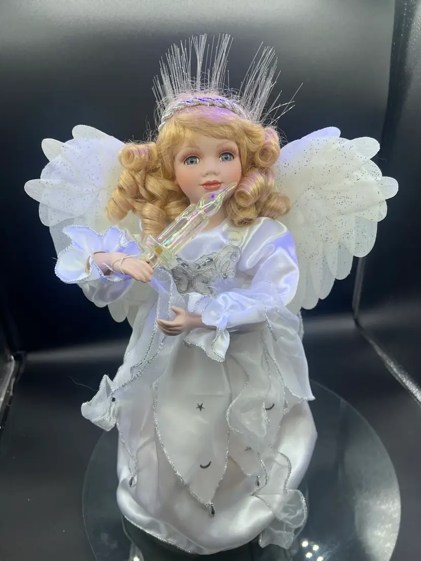 Telco Motionette 18" Animated Angel Display Fiber Optic Candelabra WORKS
