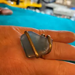 Dyed Dragon Vane Agate Ring Size 7.5