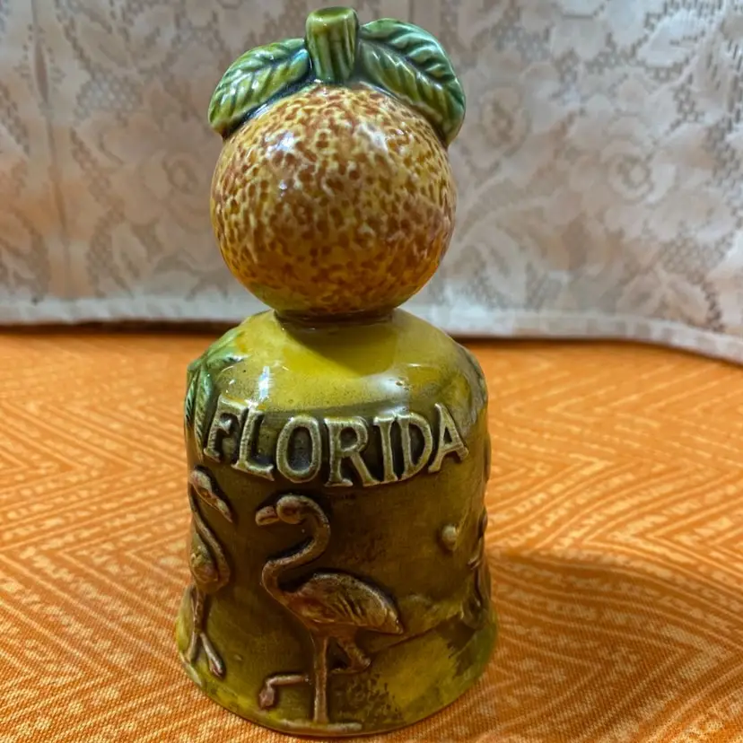 Kitschy FLORIDA Orange / Flamingo Bell