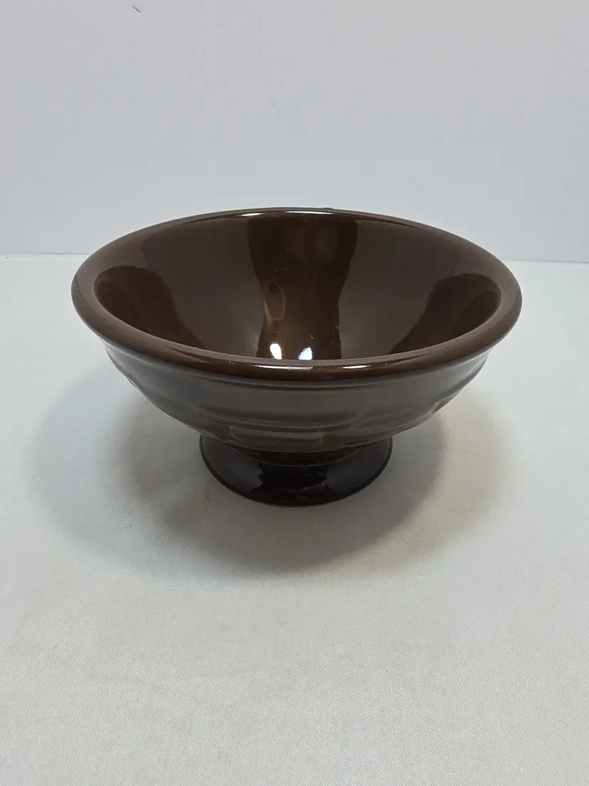 Longaberger Woven Traditions Footed Ice Cream Bowl Chocolate 5"(N)