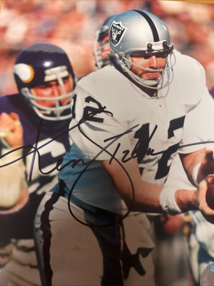 Ken Stabler, Oakland Raiders color photo 8 x 10 signed NFL certified