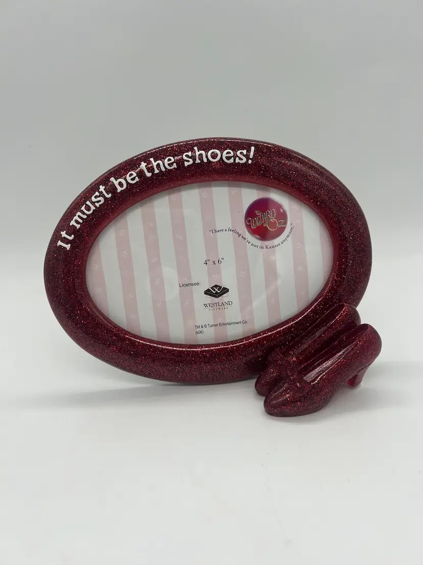 NWT Westland 4” x 6” Picture Frame Ruby Red Slippers “It Must Be The Shoes” Wizard Of Oz