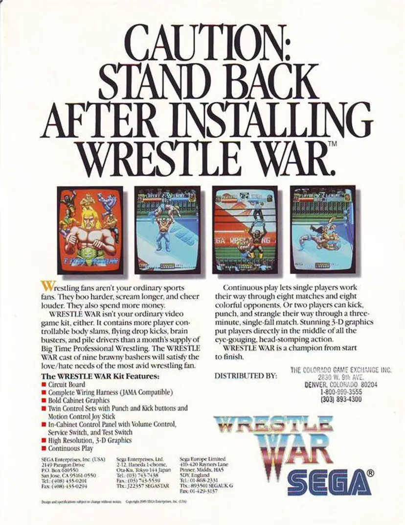 Wrestle War Arcade FLYER Original UNUSED Video Game Vintage Retro 1989 Wrestling