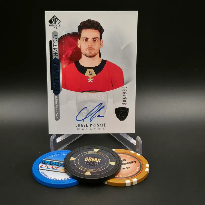 Chase Priskie FWA 2020-21 Upper Deck SP Authentic Hockey Future Watch Autograph Insert Numbered 806/999 Card #219 - Florida Panthers