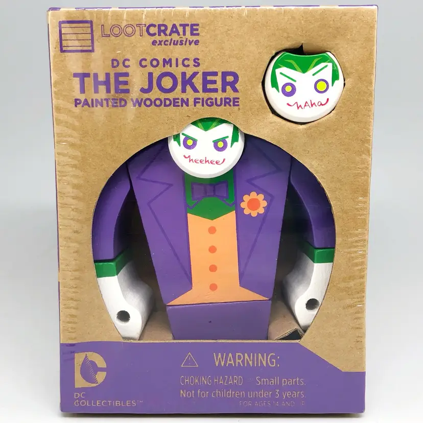 NEW Loot Crate/DC Comics Batman Joker Painted Wooden Figure Comic Book Villain