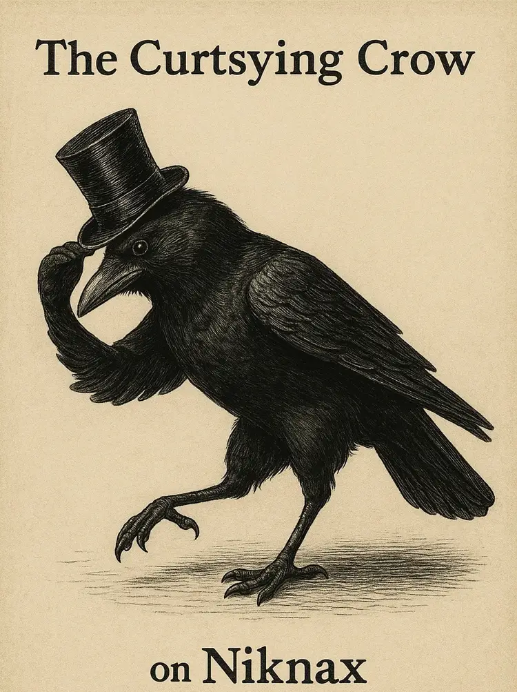 The Curtsying Crow On Niknax. Variety Glass,pottery, Figurines And More. 