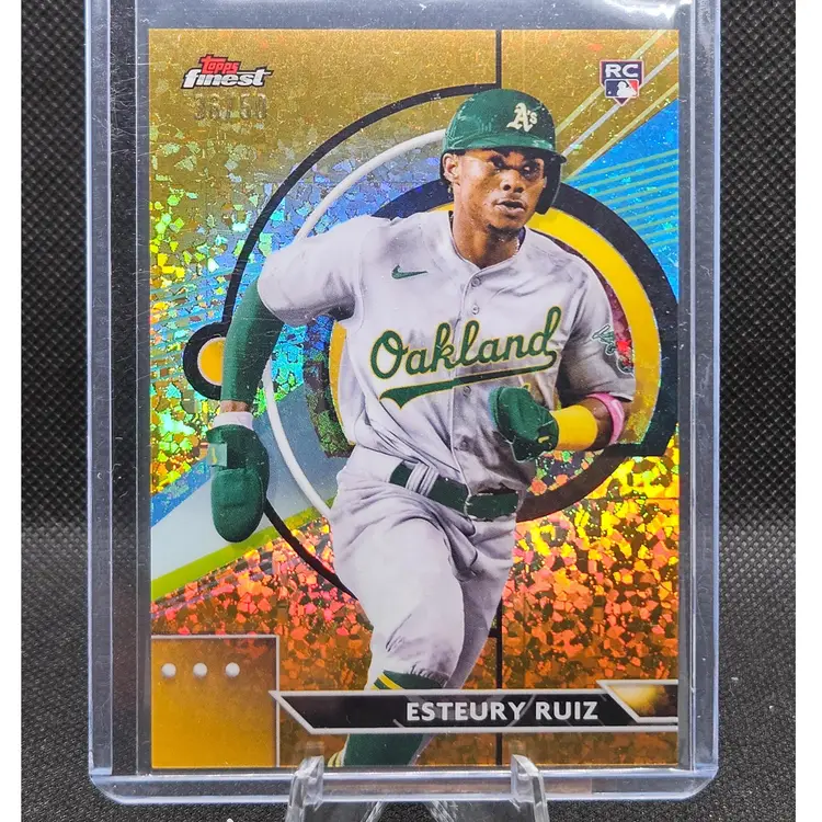 2023 Topps Finest #97 Esteury Ruiz RC Rookie Gold Diamond /50 Oakland Athletics
