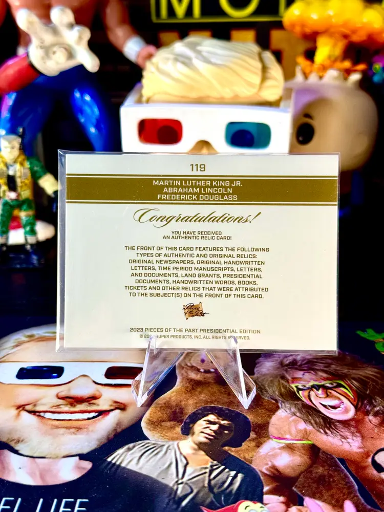 1x 2023 Pieces of the Past | Martin Luther King Jr., Lincoln, & Frederick Douglass Triple  Relic