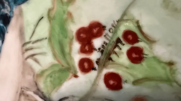 Vintage Winter Song Octagonal Decorative Plate Signed