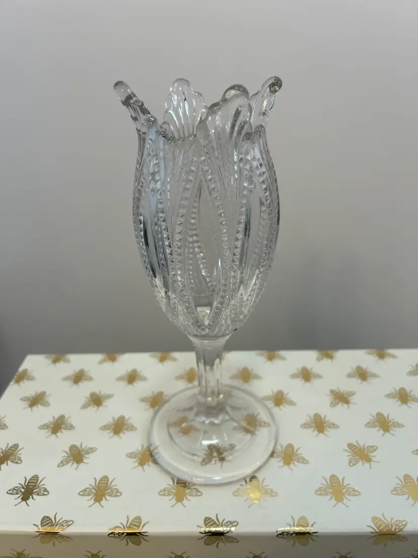 Pressed Glass Tulip Vase