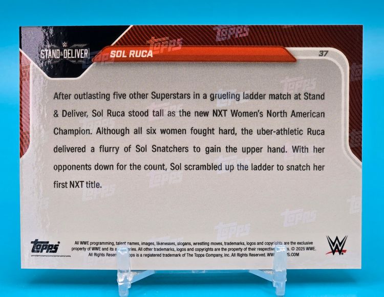 Sol Ruca 2025 Topps Now WWE | NXT Stand and Deliver | Captures NXT Women's North American Championship
