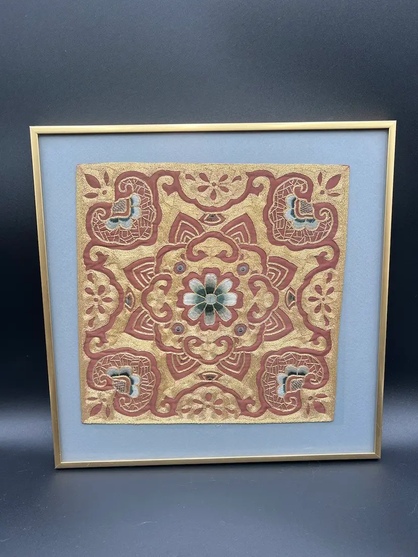 Hand Embroidered Chinese Silk 13.5”