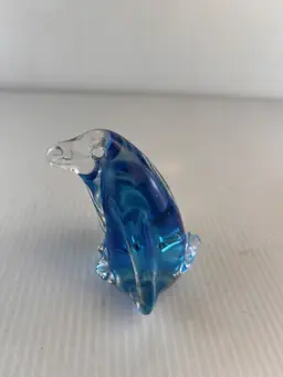 Blue Penguin 3" Art Glass Vintage Estate Sale Buried Treasure
