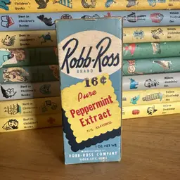 Vintage Robb Ross Extract Peppermint Empty Bottle In Box