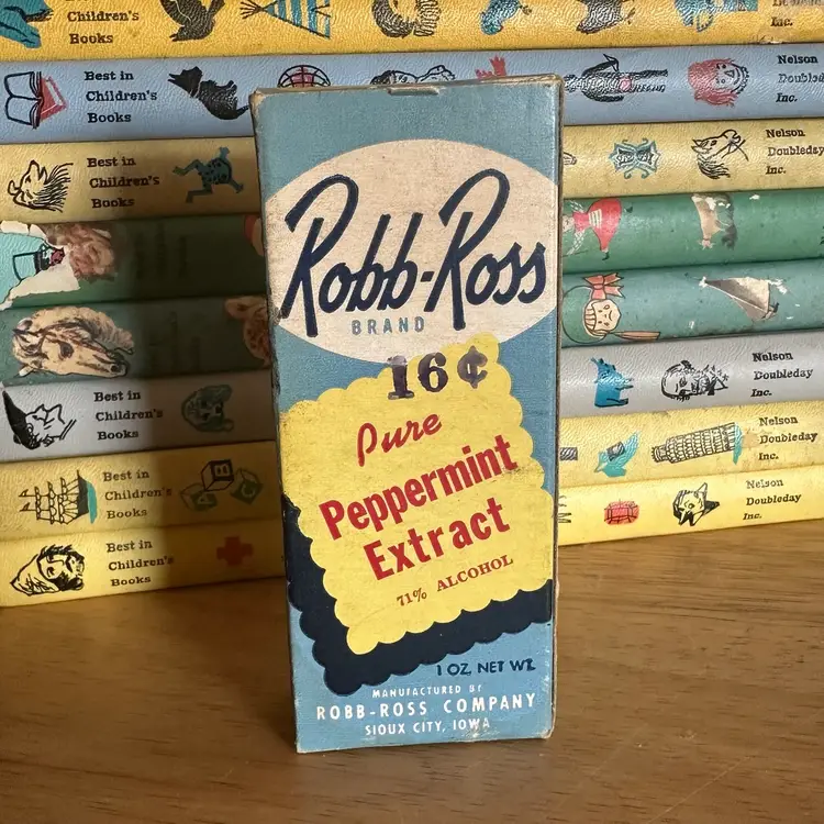 Vintage Robb Ross Extract Peppermint Empty Bottle In Box