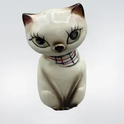 Retro Cat Kitten Shaker Pink Plaid Kitschy Vintage CottageCore Granny Sweet