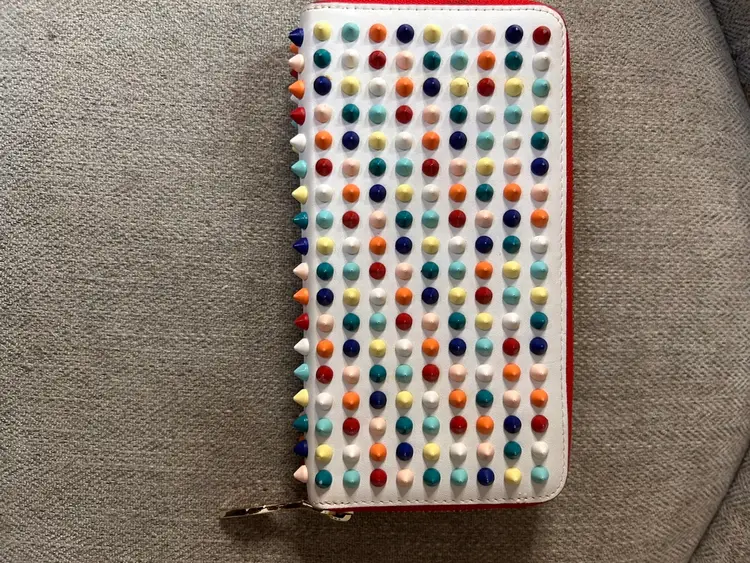 Christian Louboutin Multicolored Spikes Zip Wallet