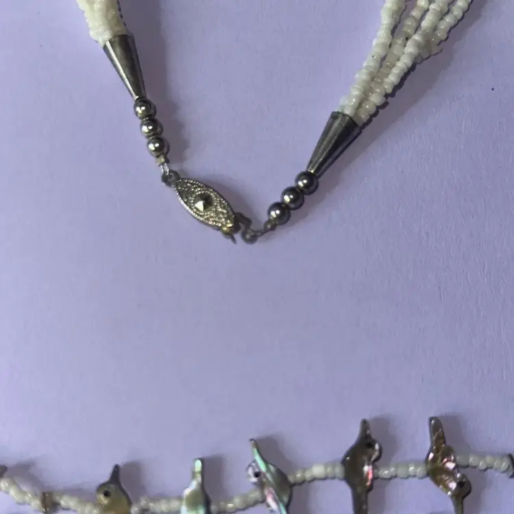 Abalone Fetish With 5 Layers Of Necklace Vintage UV Reactive To A Black Light