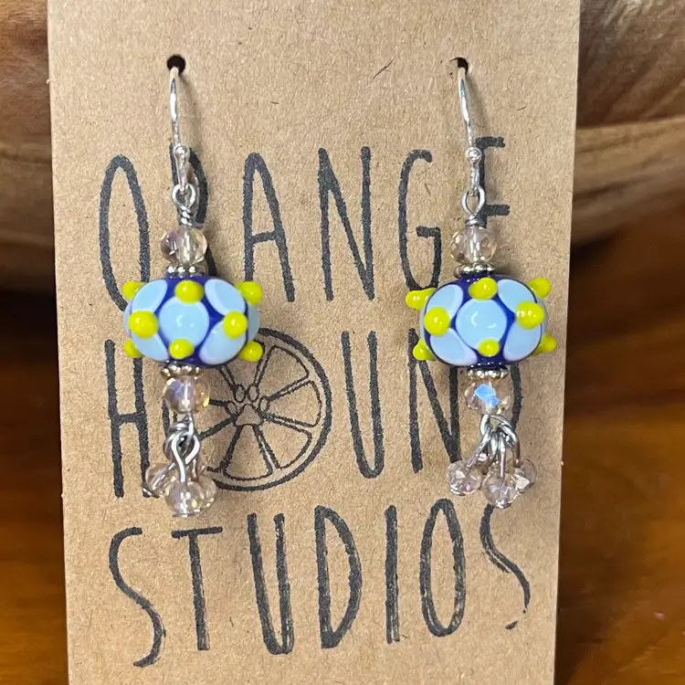 #01 "Lemon Zest" Series -- Handmade by Me -- Lampwork Glass Earrings