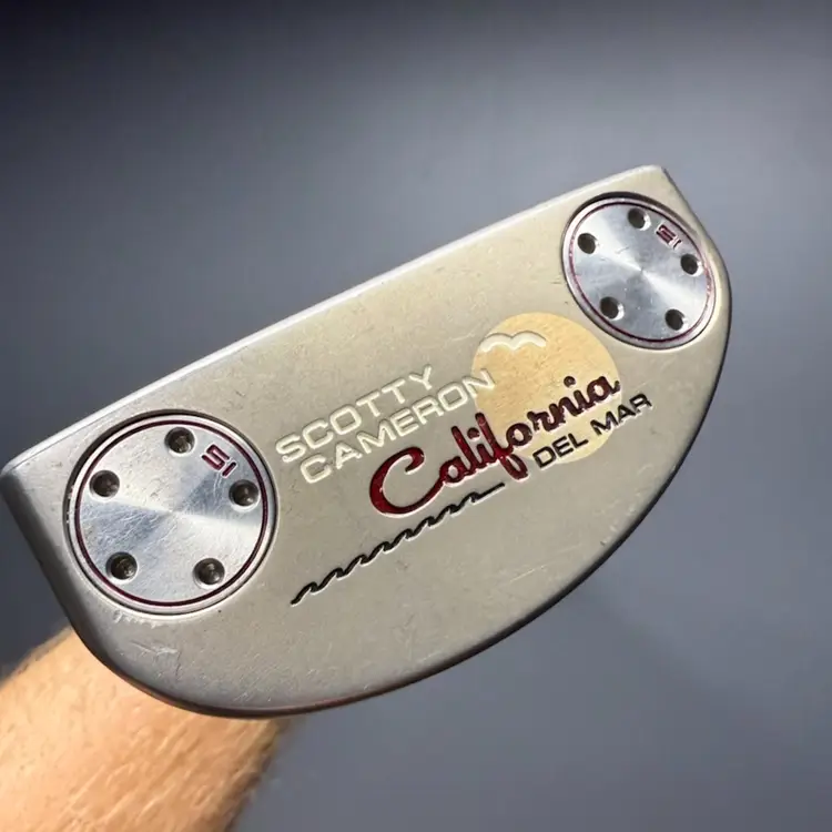Minty Scotty Cameron Honey Bronze California Delmar With Original Shaft Band,Dancing Gold Grip And Head Cover