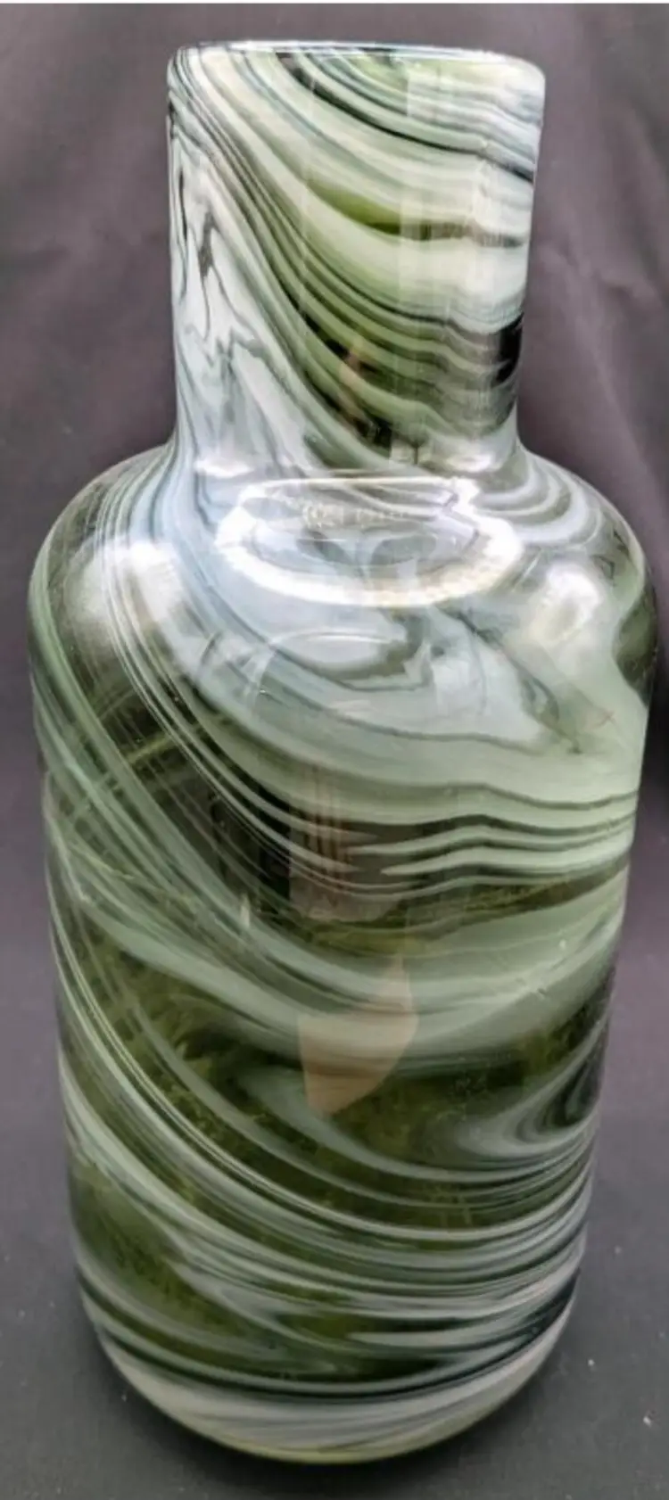 10.5" Tall Fused Glass Swirl Pattern Vase. Designed by Iina Vuorivirta