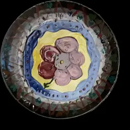 Artist Signed Colorful Pottery Plate