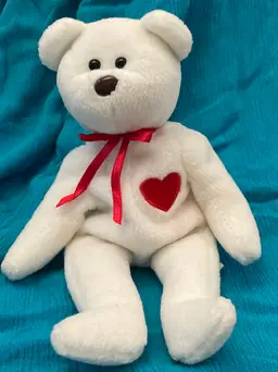 Valentino (1993) - 1st Gen Ty Beanie Baby - NO HANG TAG - Rare Single Tush Tag - Sold As-Is