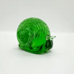 Vintage Leo Ward Terra Studios Snail Blown Art Glass Signed Paperweight Rare