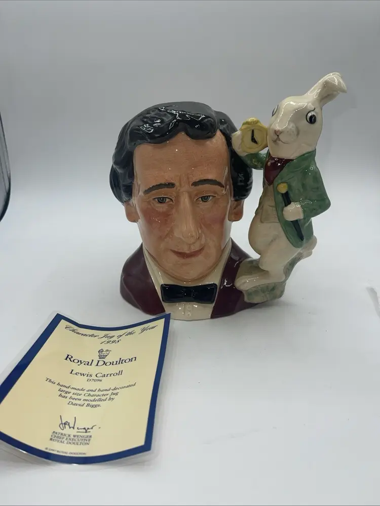 Royal Doulton Lewis Carroll D7096 Jug 1998 Character Jug of the Year w/ COA