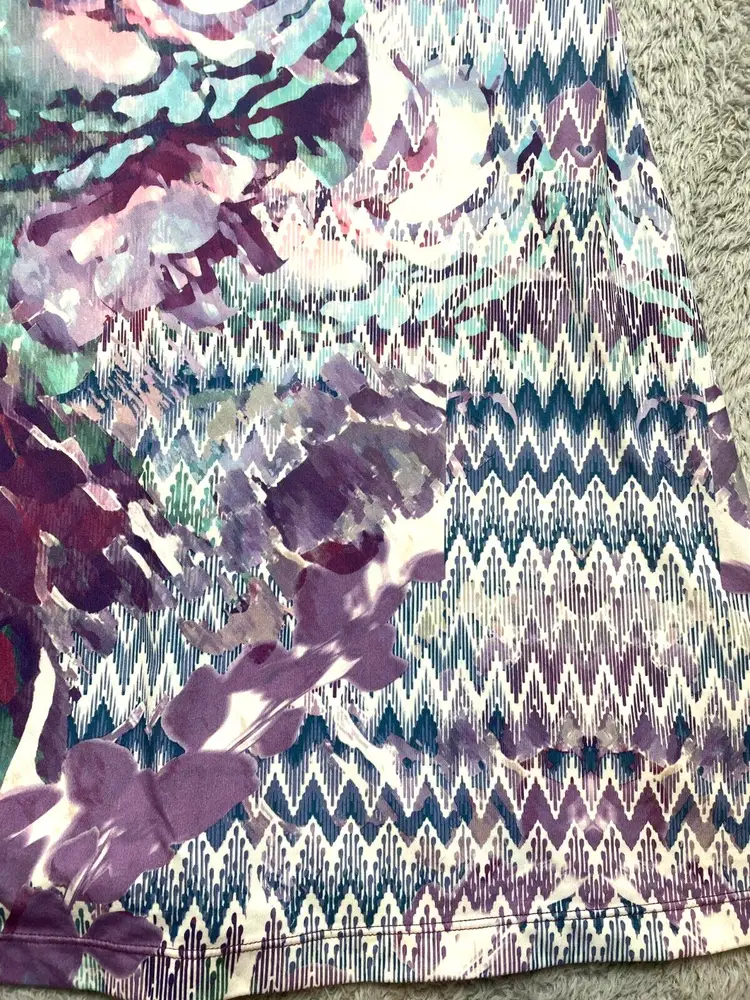 Prana Dress Womens Medium Purple Burgundy Ariel Geometric Performance Shelf Bra