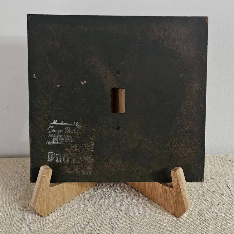 George Nathan Vintage Folk Art Wooden Painted Light Switch Cover Plate