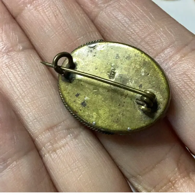 Vintage Micromosaic Brooch 1”