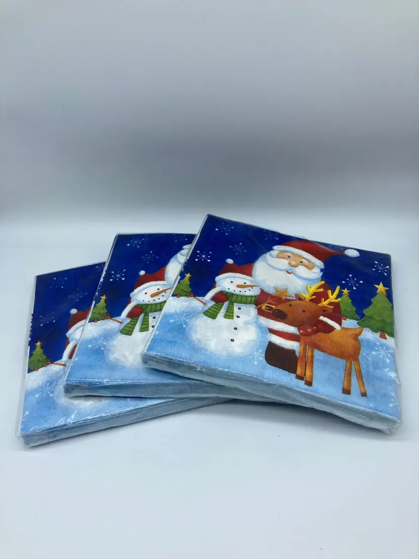 3 Packs of 20ea. Christmas House Party Napkins