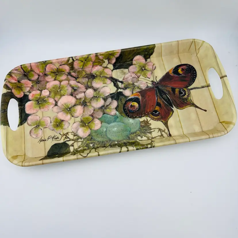 Arnie P Fisk Butterfly Melamine Tray 7.75”x 15”