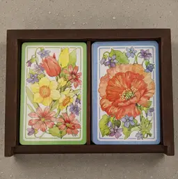Hallmark Flower Festival Double Deck Playing Cards 1970's Daffodil Poppy Boxed