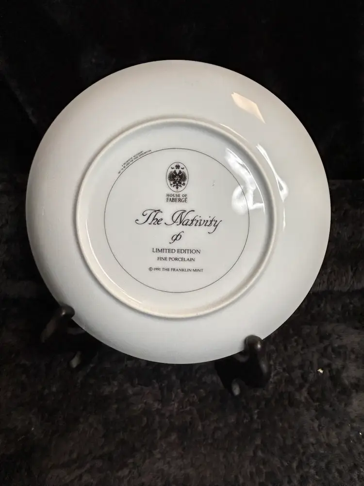 Vintage 1991 House Of Fabergè “ The Nativity”  Plate By Franklin Mint