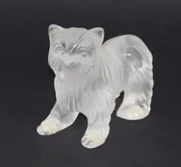 Lalique Frosted Glass Yorkshire Terrier Standing *AS IS* 4" Tall