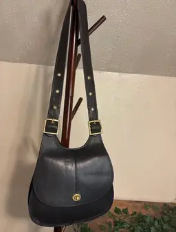 Black Pre-Creed Crescent Saddle Bag