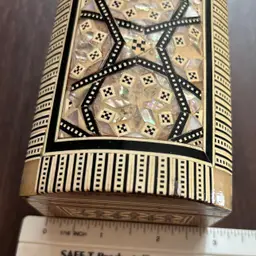 Egyptian Mother of Pearl Trinket Box Jewelry Box