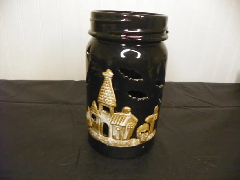 Halloween Kane Home Haunted House Ceramic Candle Holder Lantern